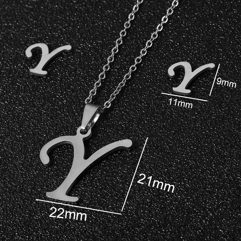 Stainless Steel Initial Necklace