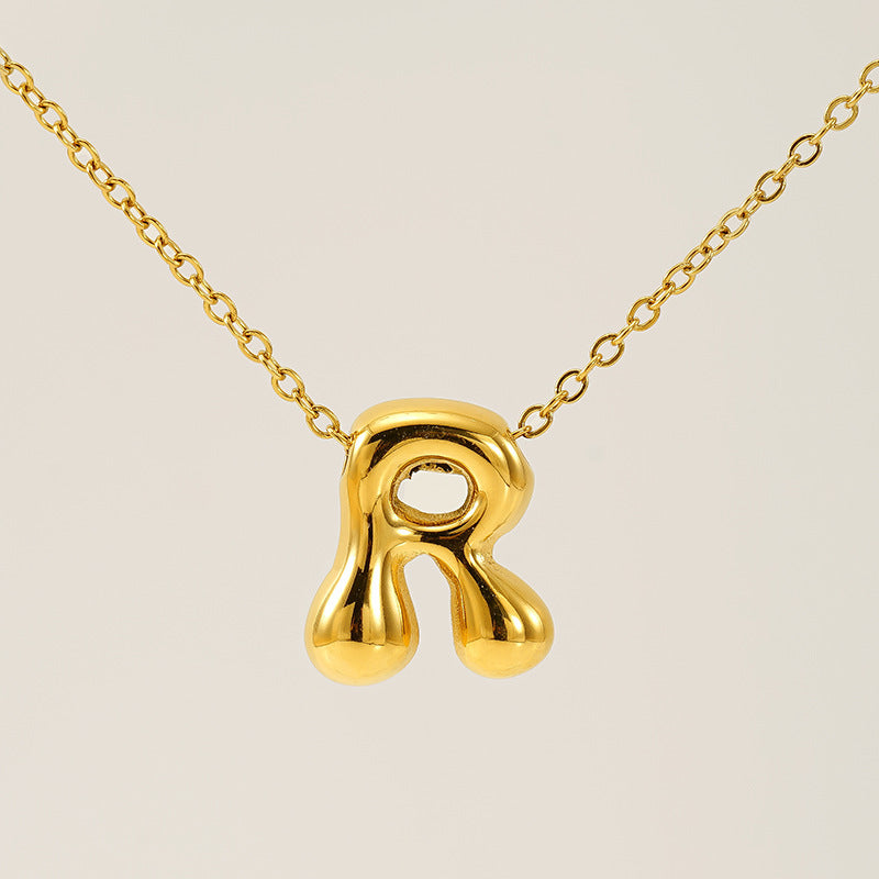 Glossy Bubble Letter Necklace
