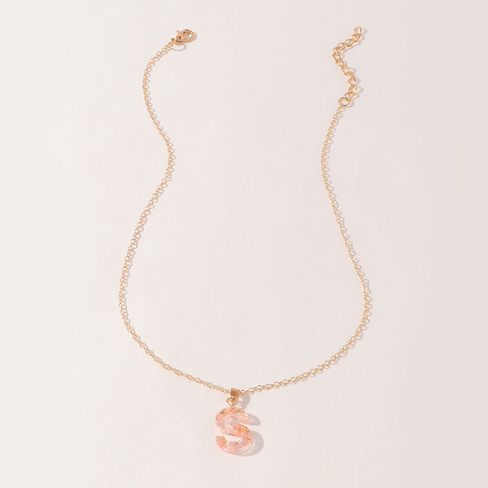 Acrylic Gold Leaf Initial Necklace