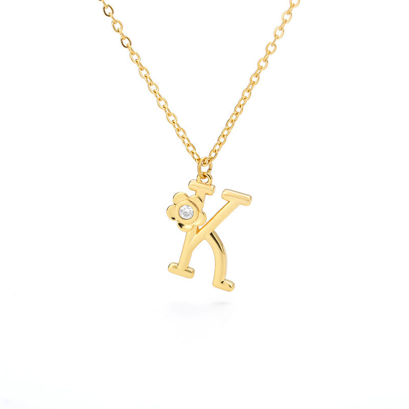 Rose Initial Necklace