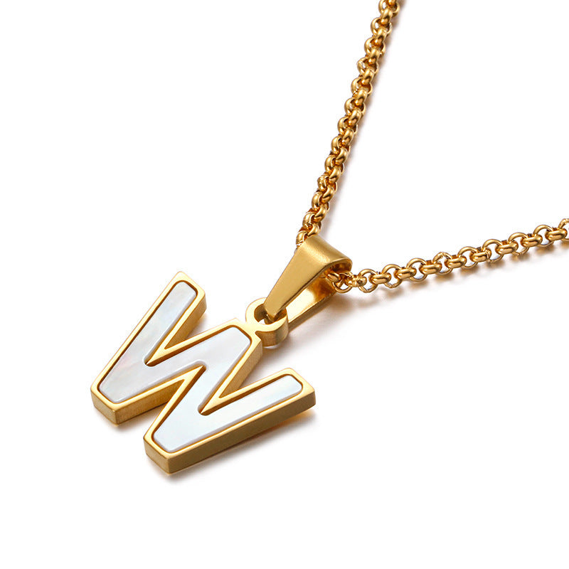 Shell & Gold Initial Necklace