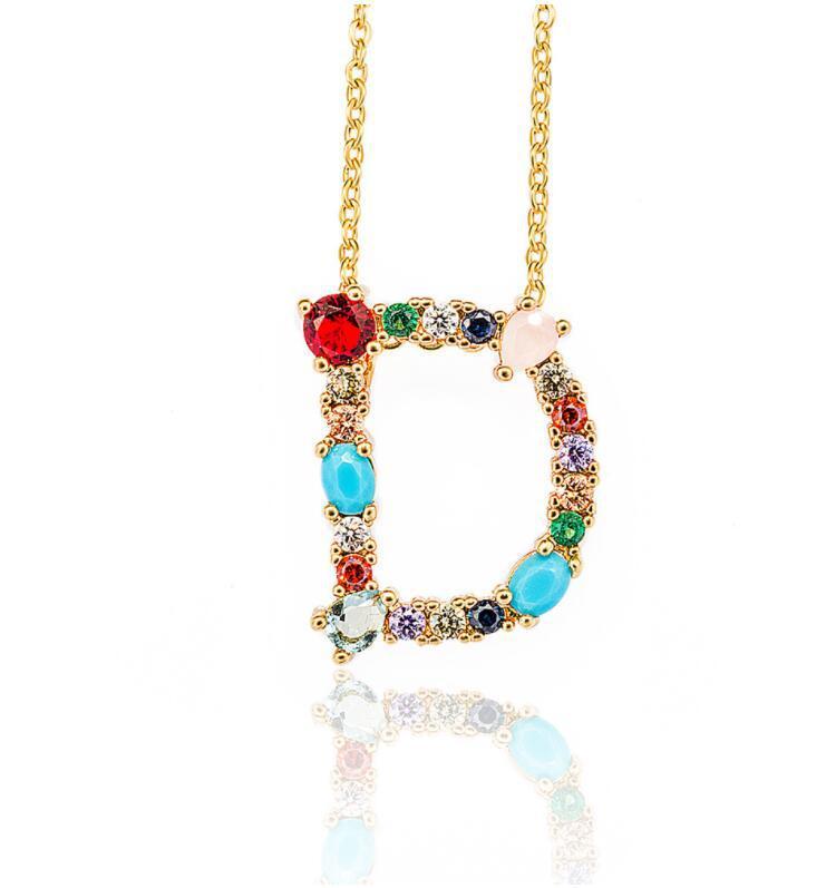 Jeweled Initial Necklace