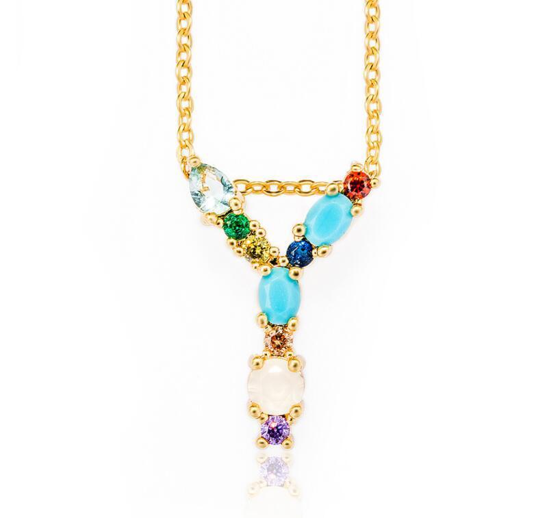 Jeweled Initial Necklace