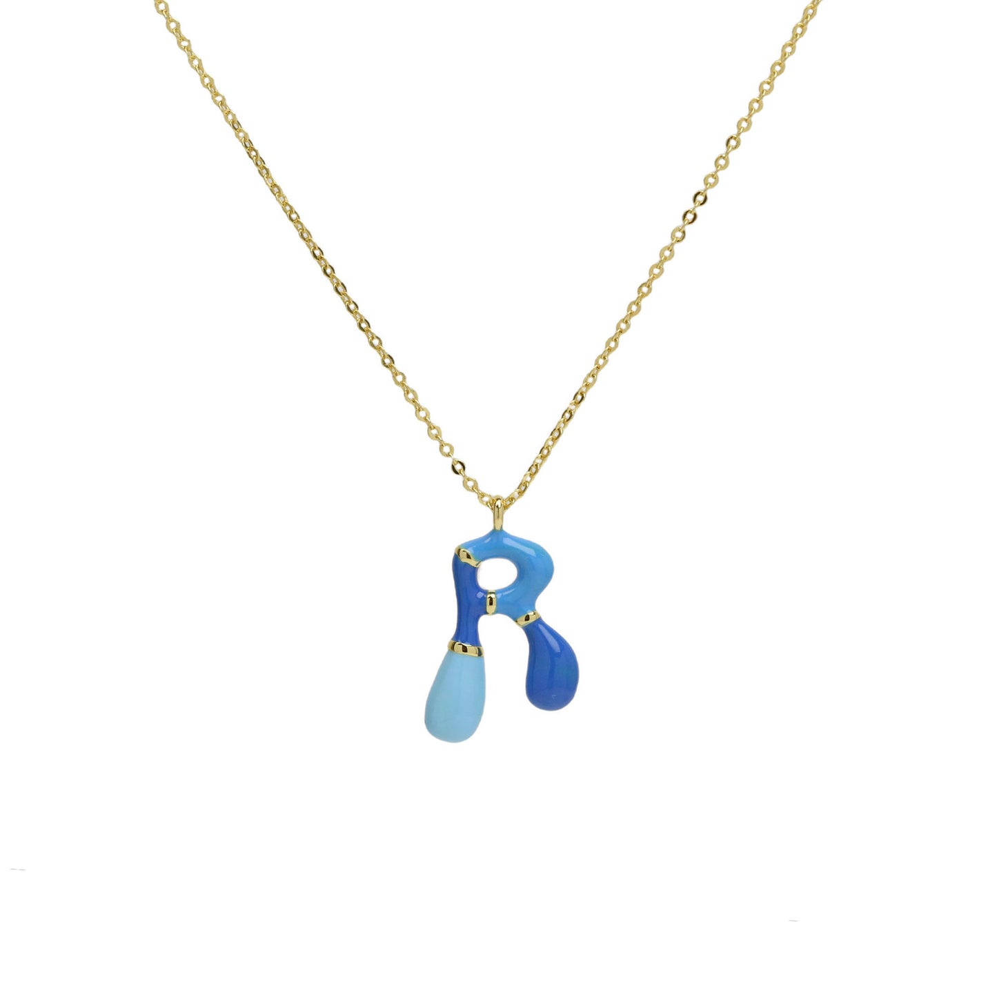 Bone Letter Epoxy Initial Necklace
