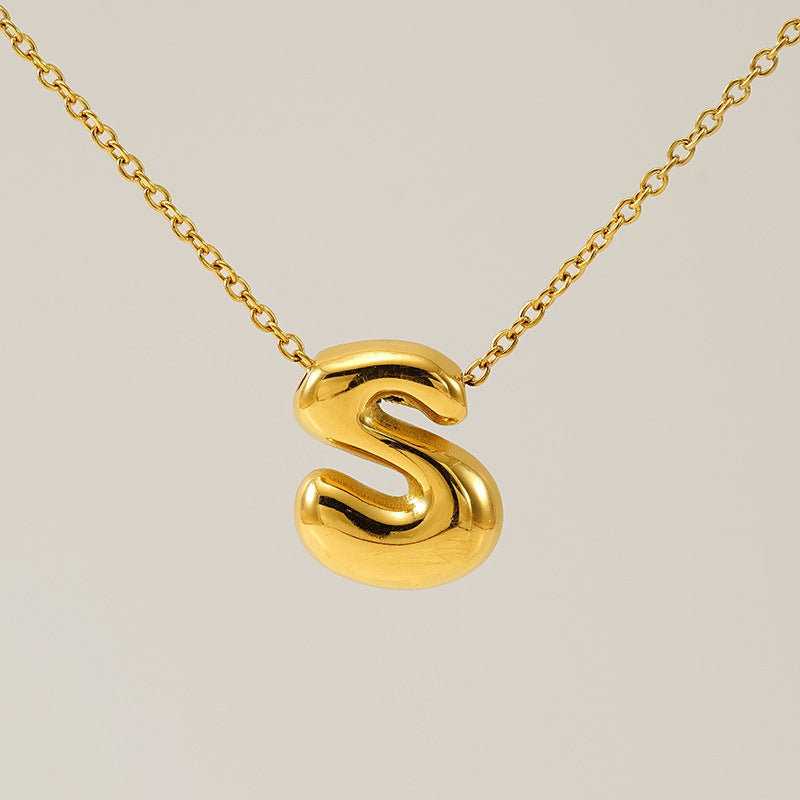 Glossy Bubble Letter Necklace