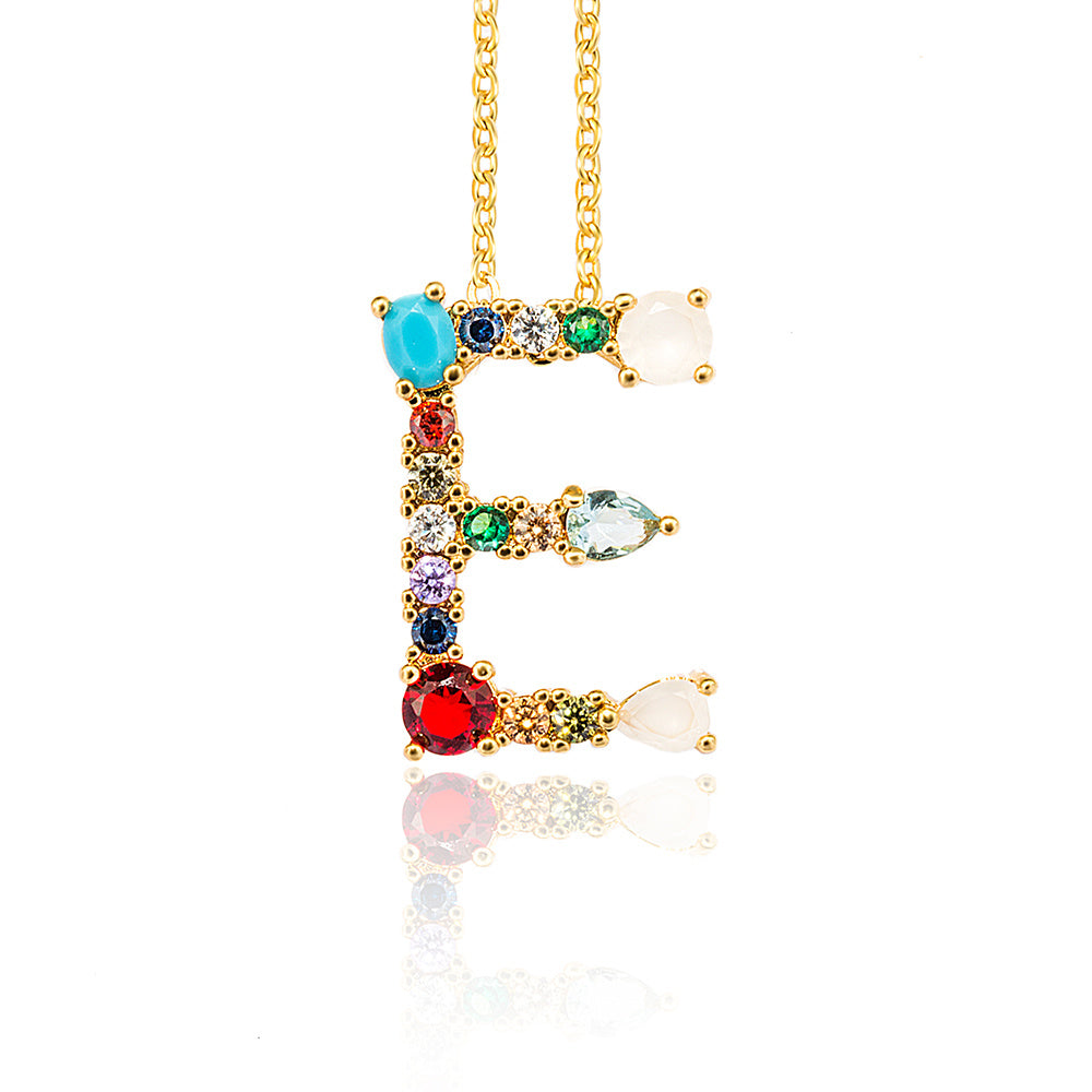Jeweled Initial Necklace