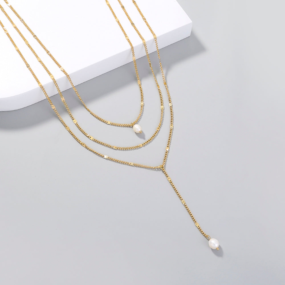 Double Pearl Lariat