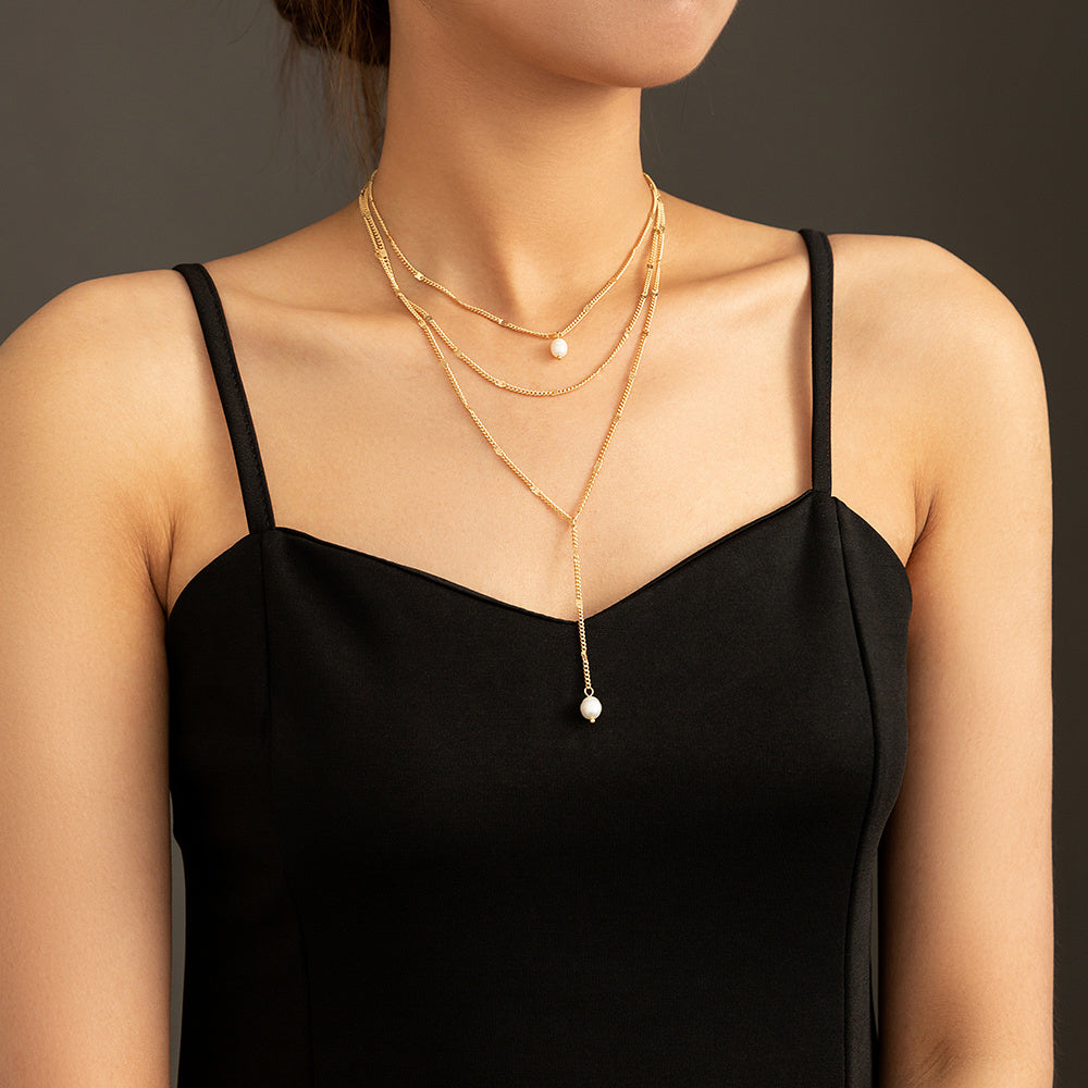 Double Pearl Lariat