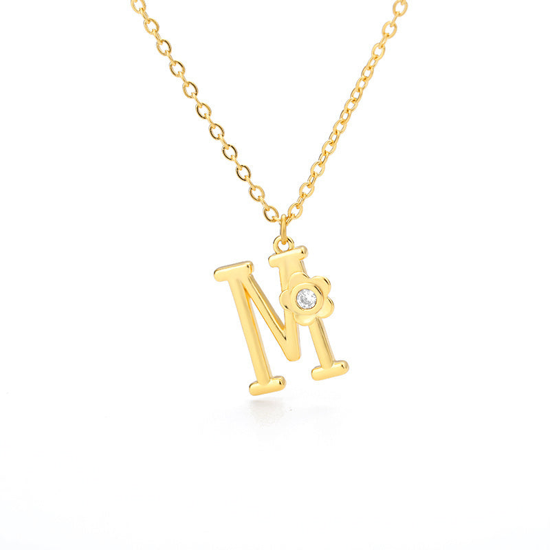 Rose Initial Necklace