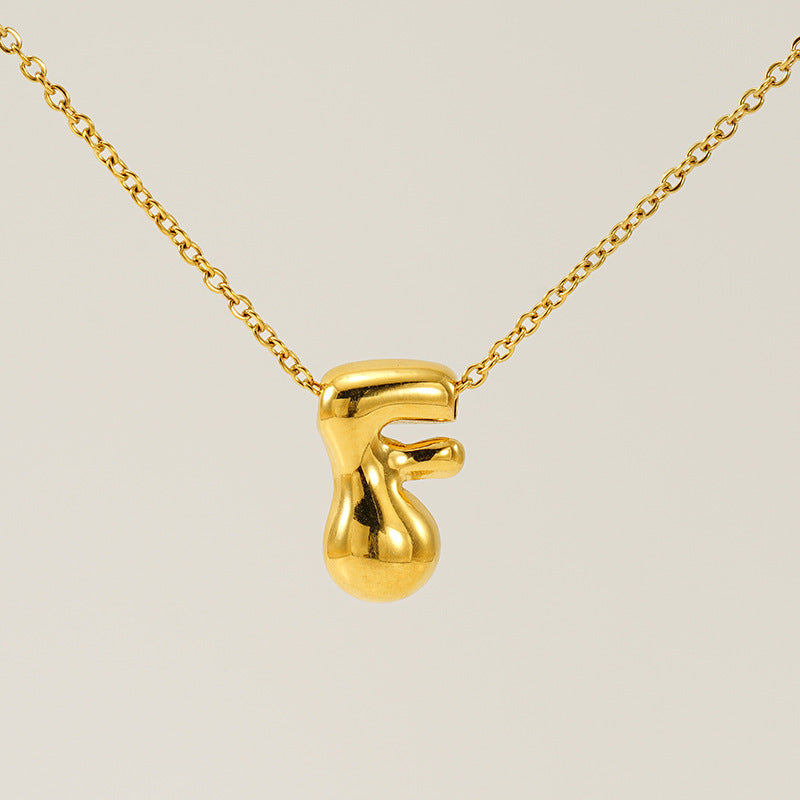 Glossy Bubble Letter Necklace