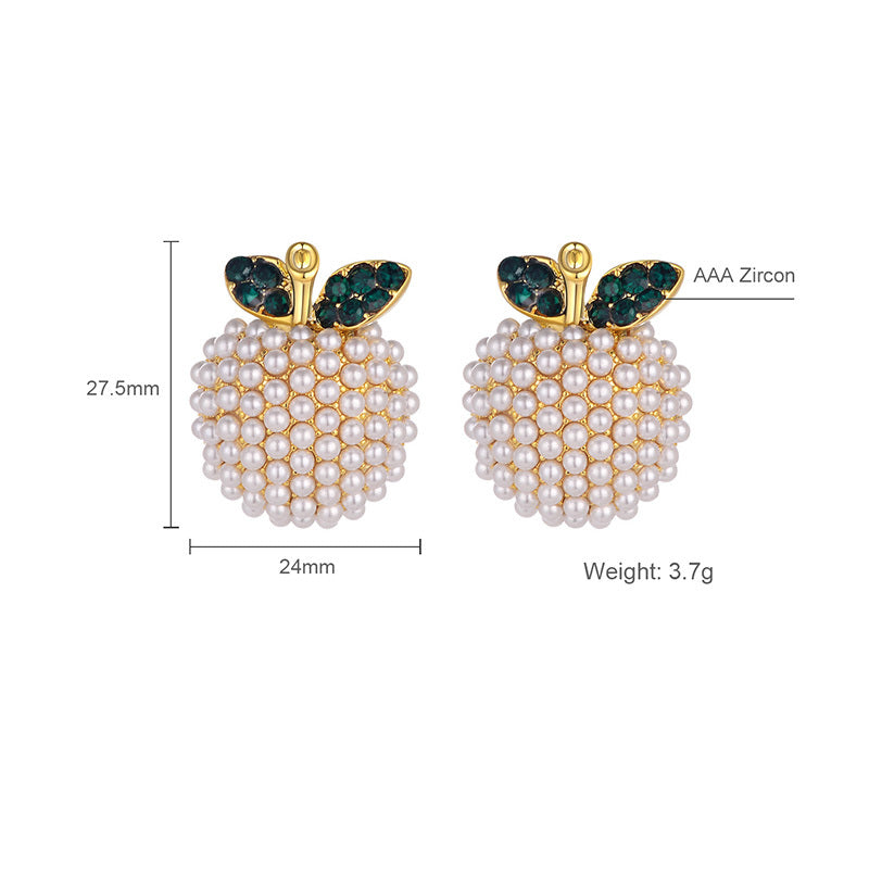 Pearl Apple Stud Earrings