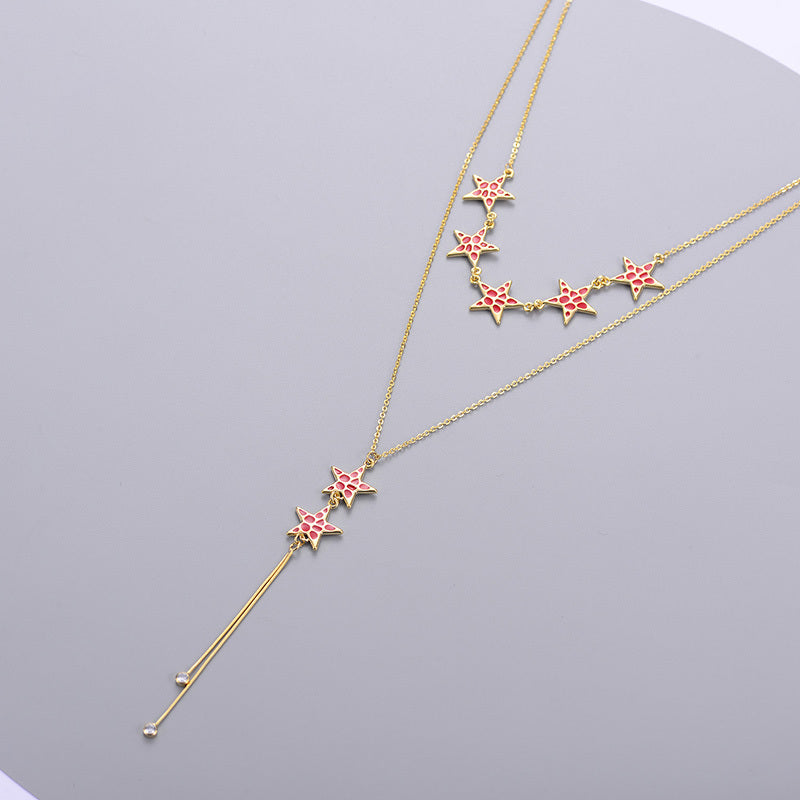 Spotted Star Double Layer Necklace - Forge & Form