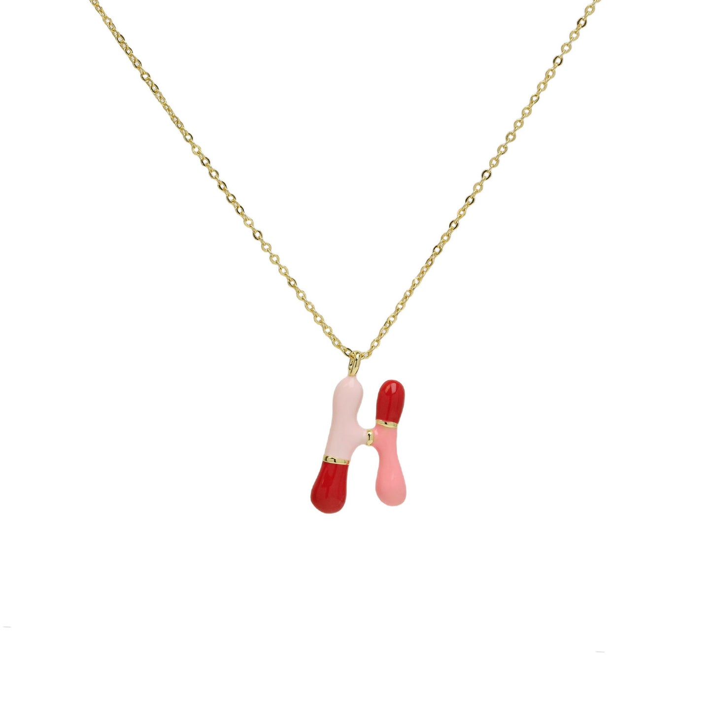 Bone Letter Epoxy Initial Necklace