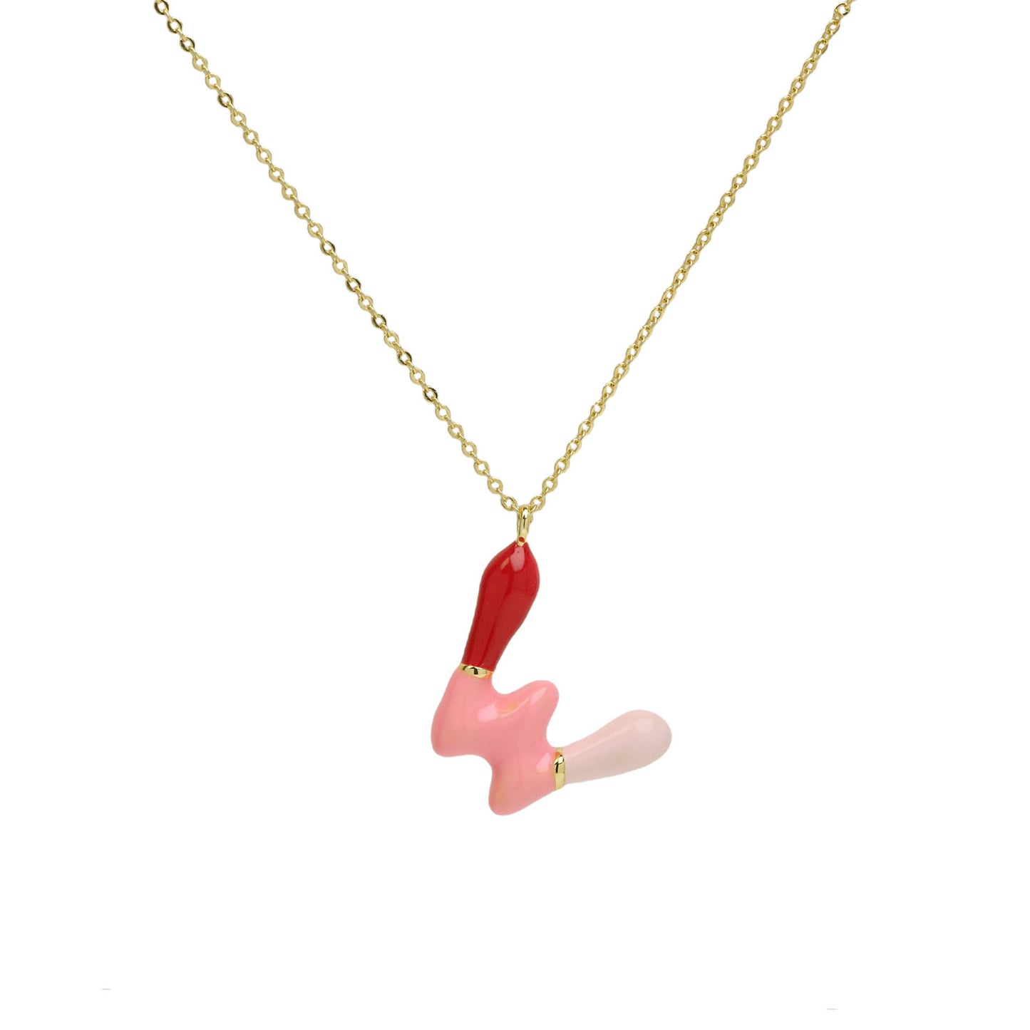 Bone Letter Epoxy Initial Necklace