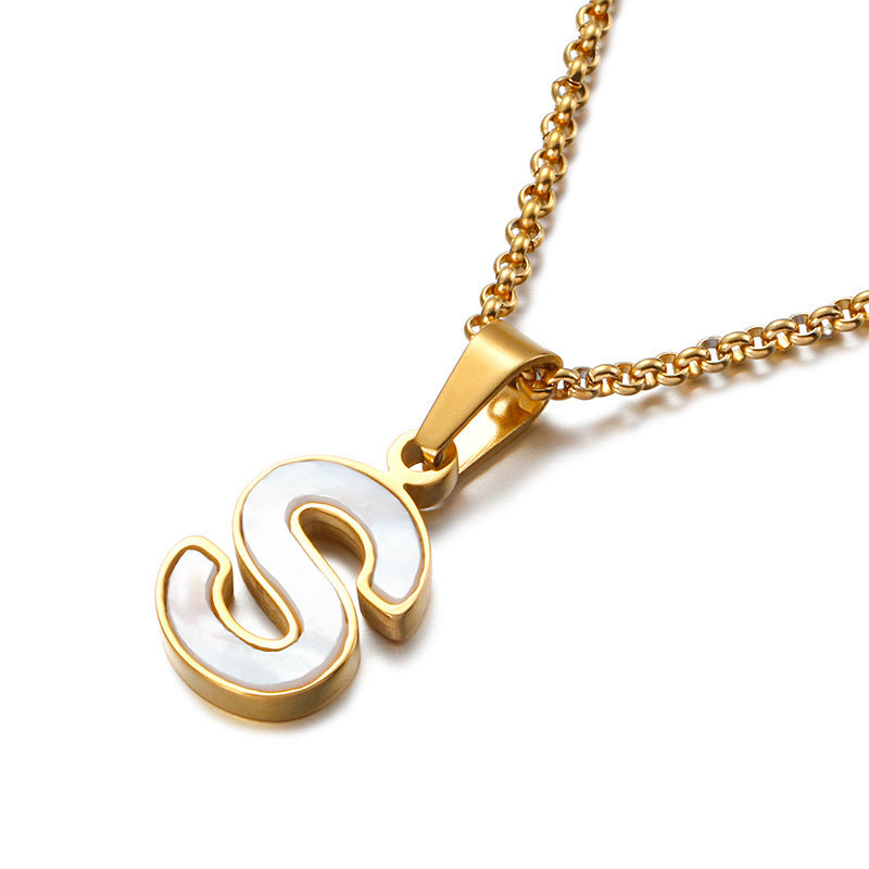 Shell & Gold Initial Necklace