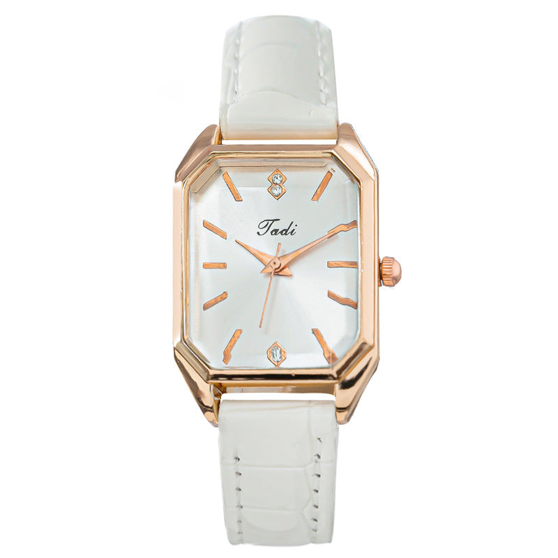 Square Leather Women's Quartz Watch