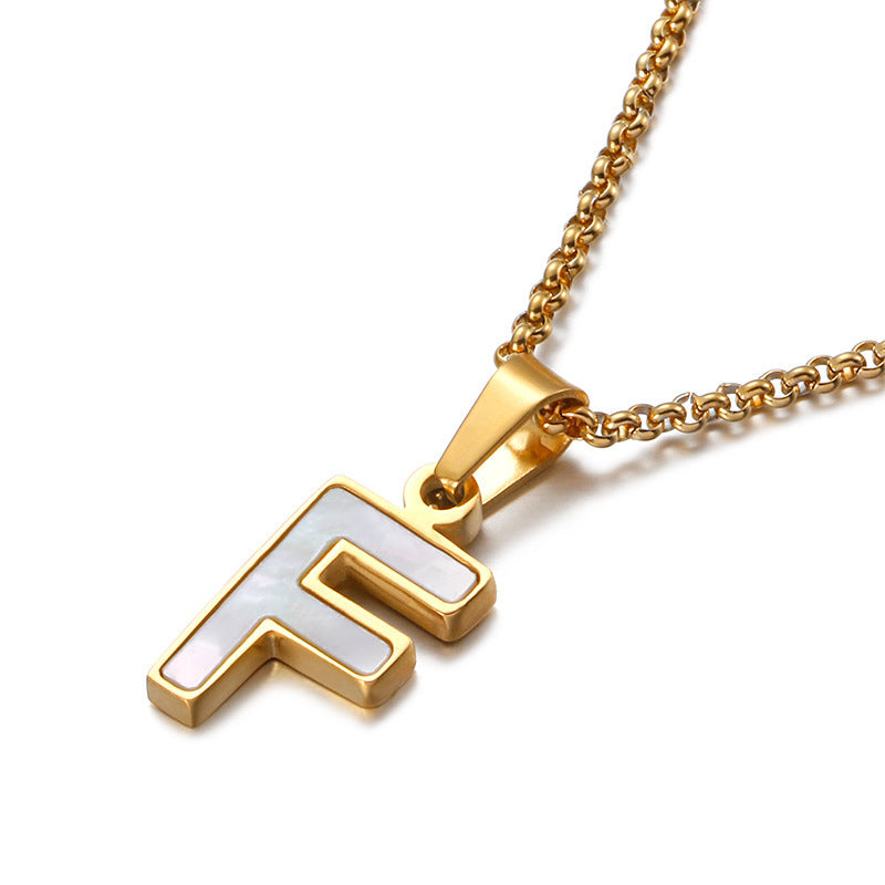 Shell & Gold Initial Necklace