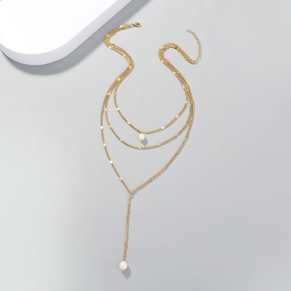 Double Pearl Lariat