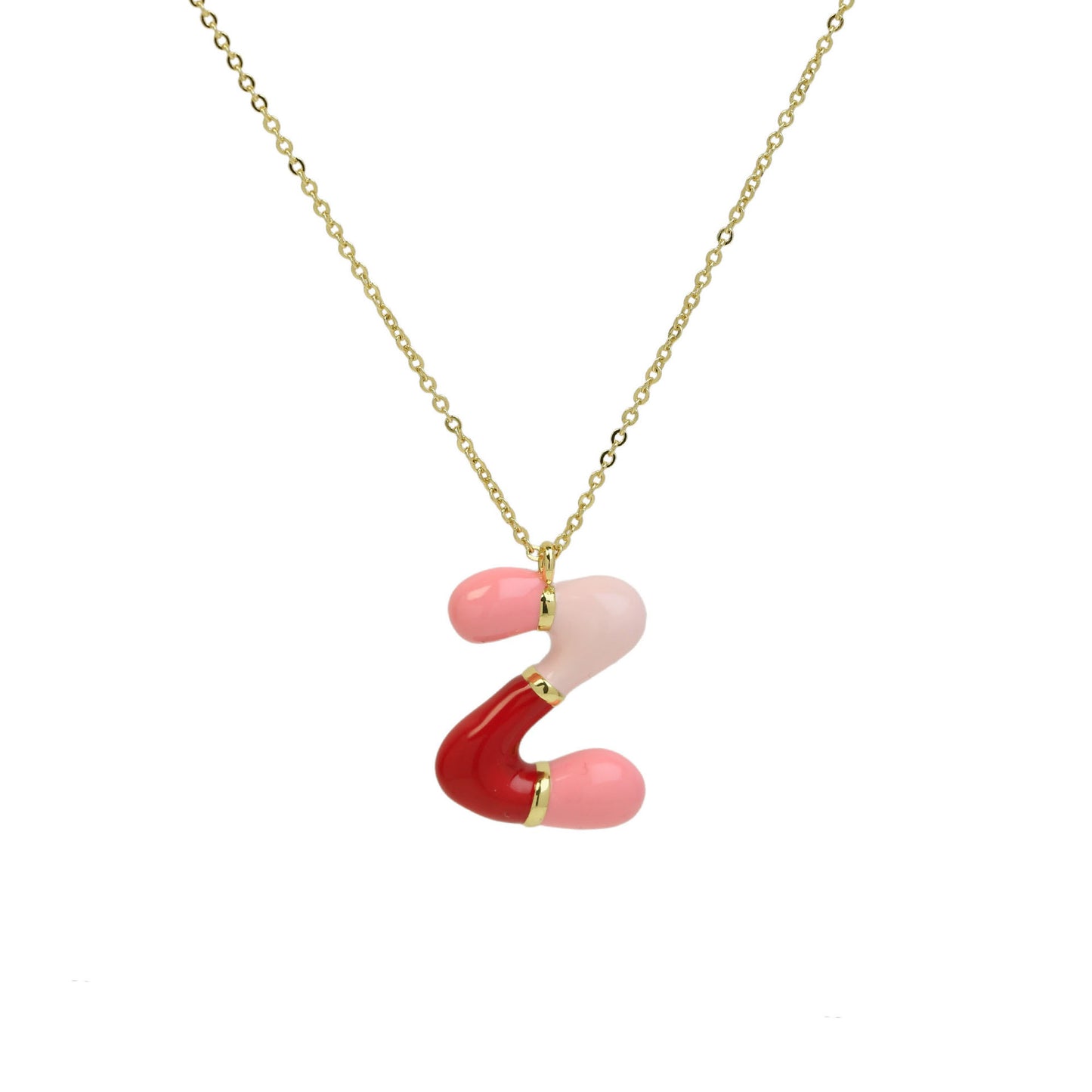 Bone Letter Epoxy Initial Necklace