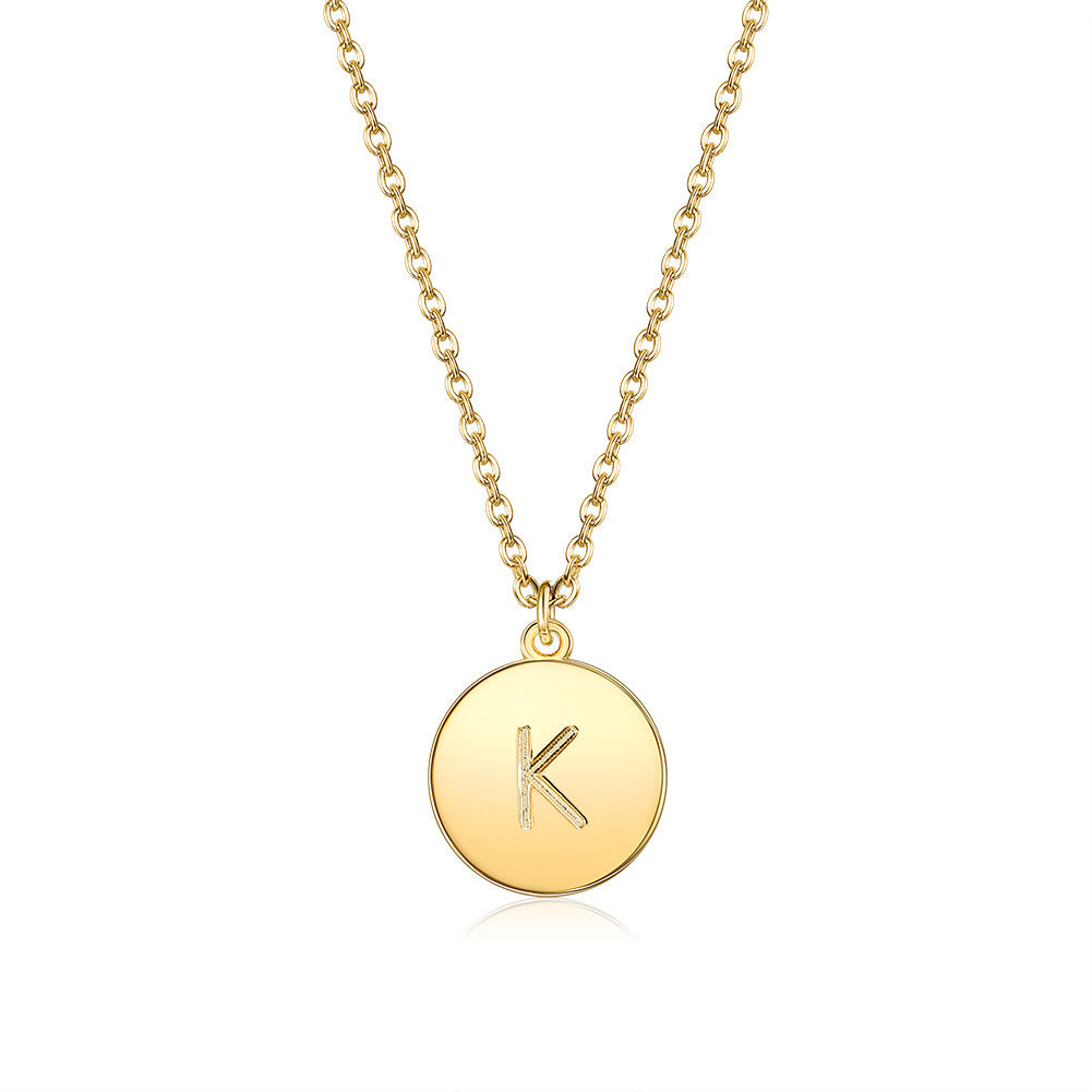 Round Pendant Initial Necklace