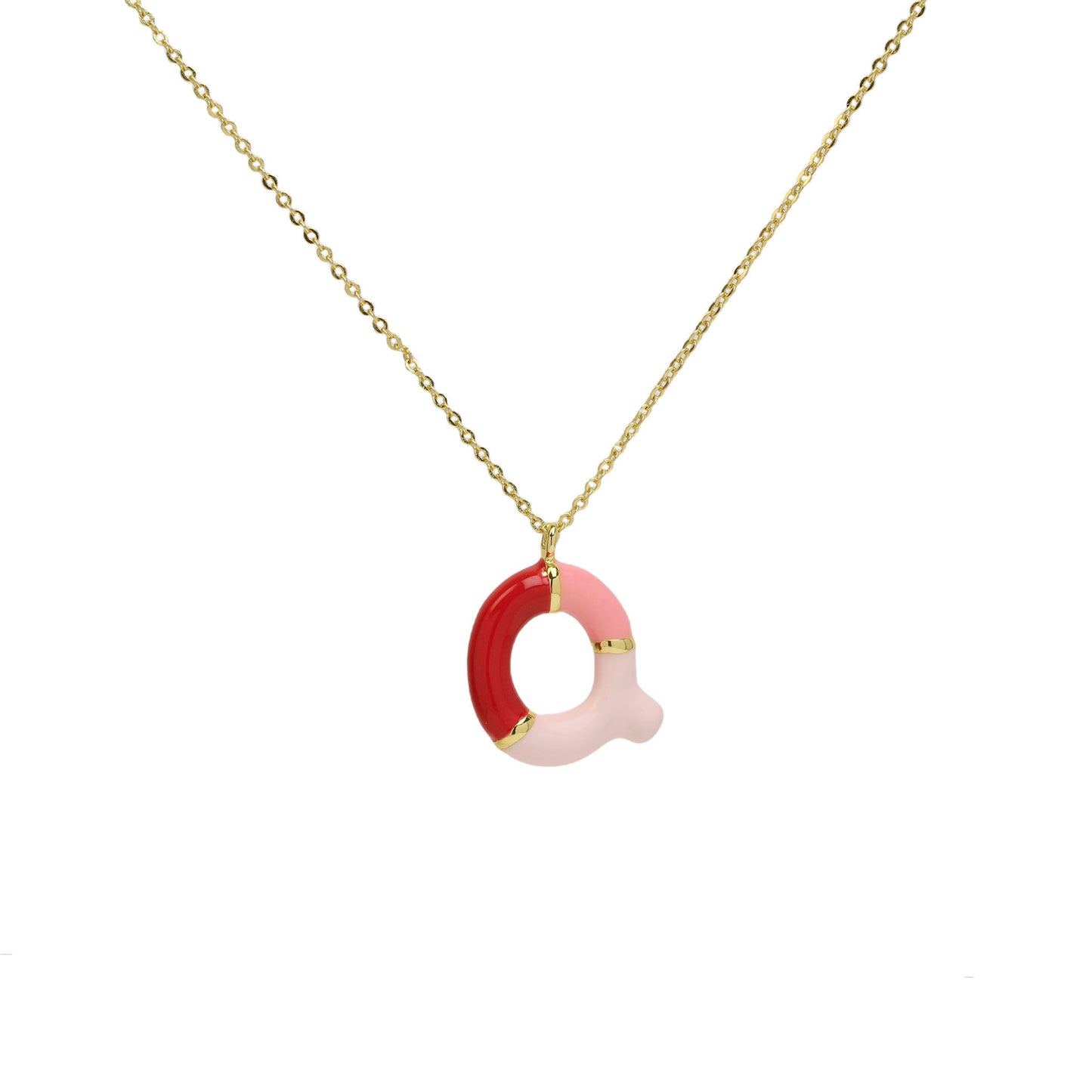 Bone Letter Epoxy Initial Necklace