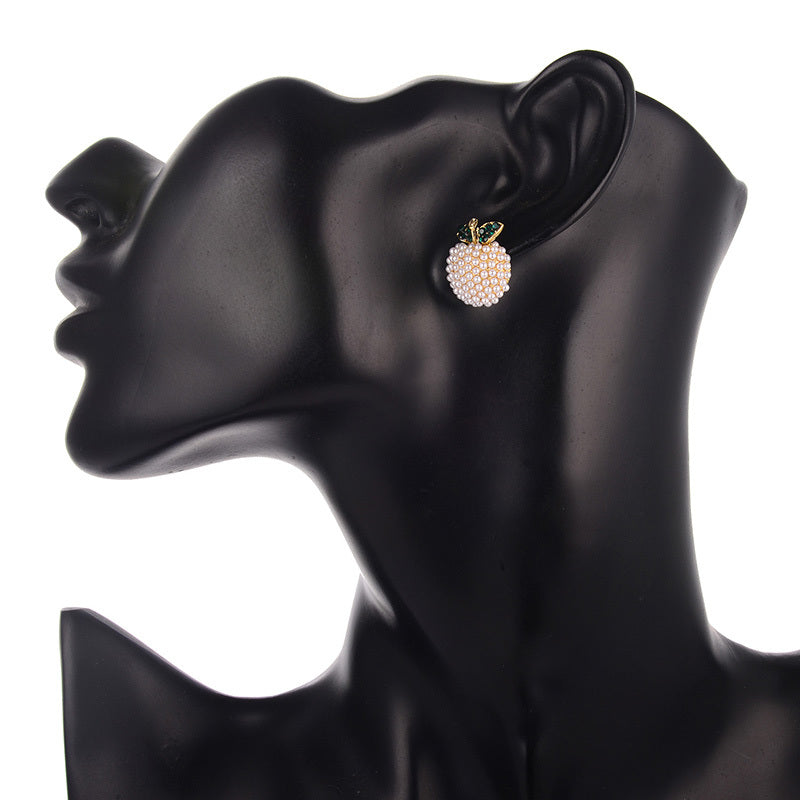 Pearl Apple Stud Earrings