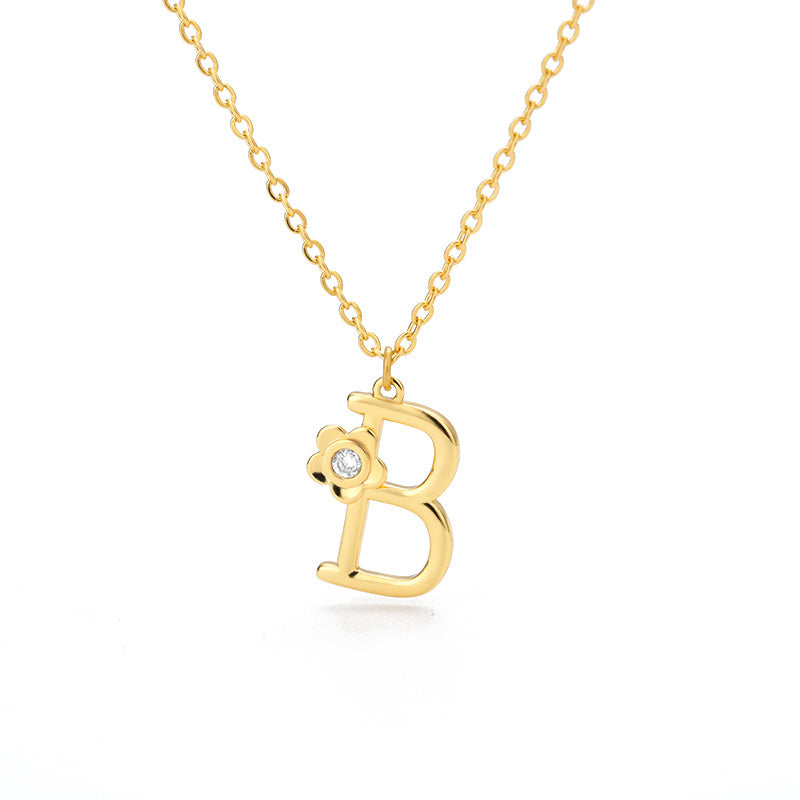 Rose Initial Necklace