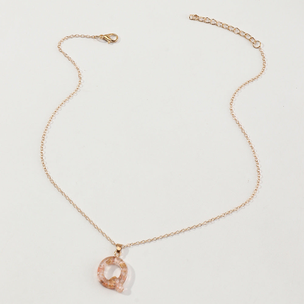 Acrylic Gold Leaf Initial Necklace