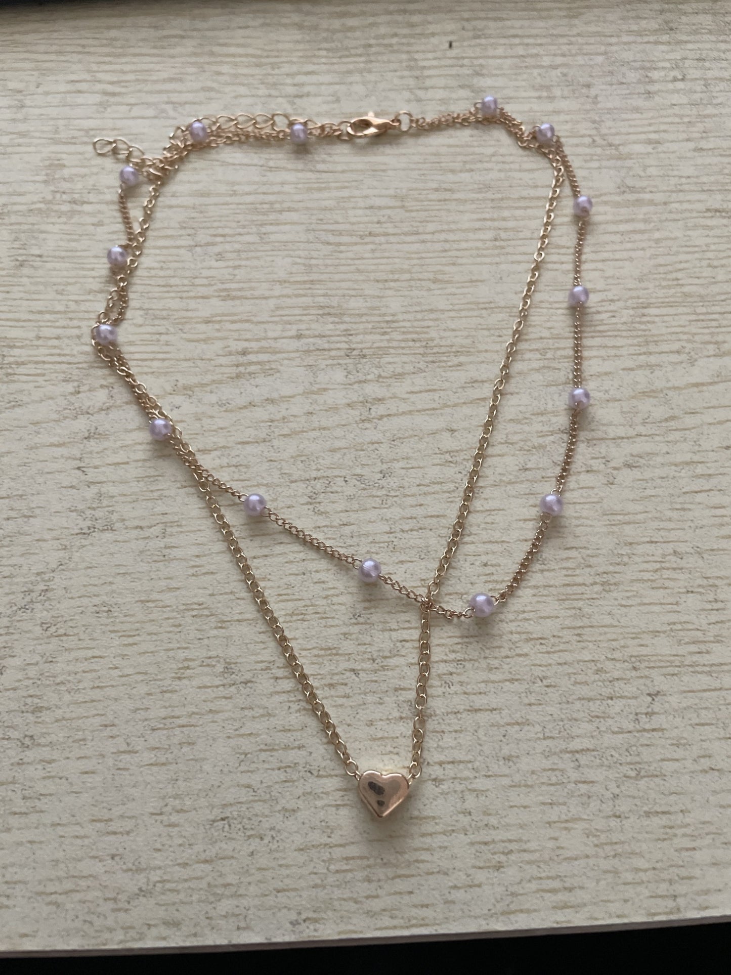 Pearl and Chain Clavicle Necklace