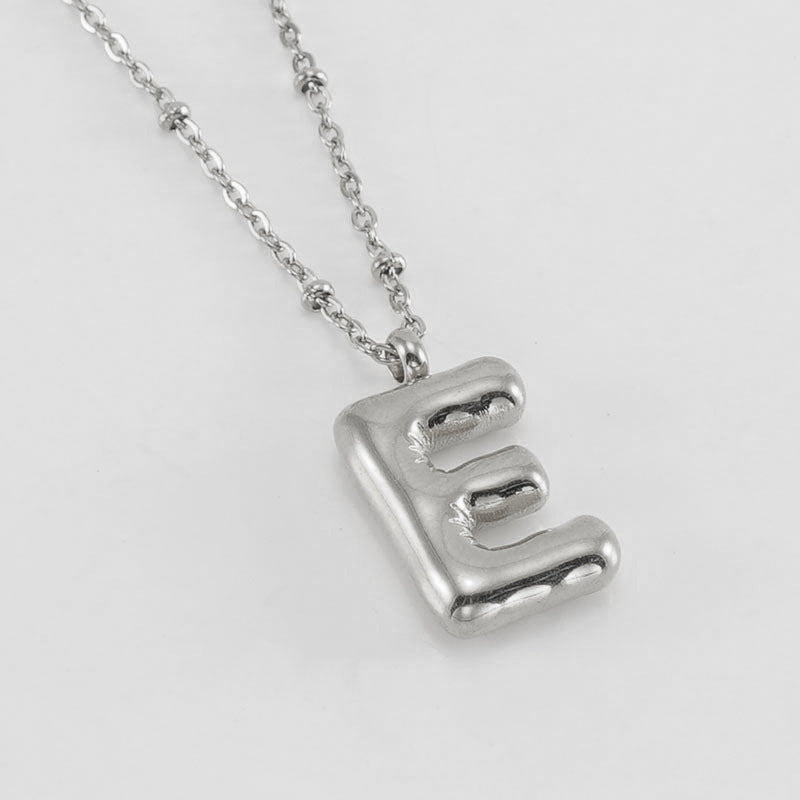Large Bubble Letter Pendant Necklace