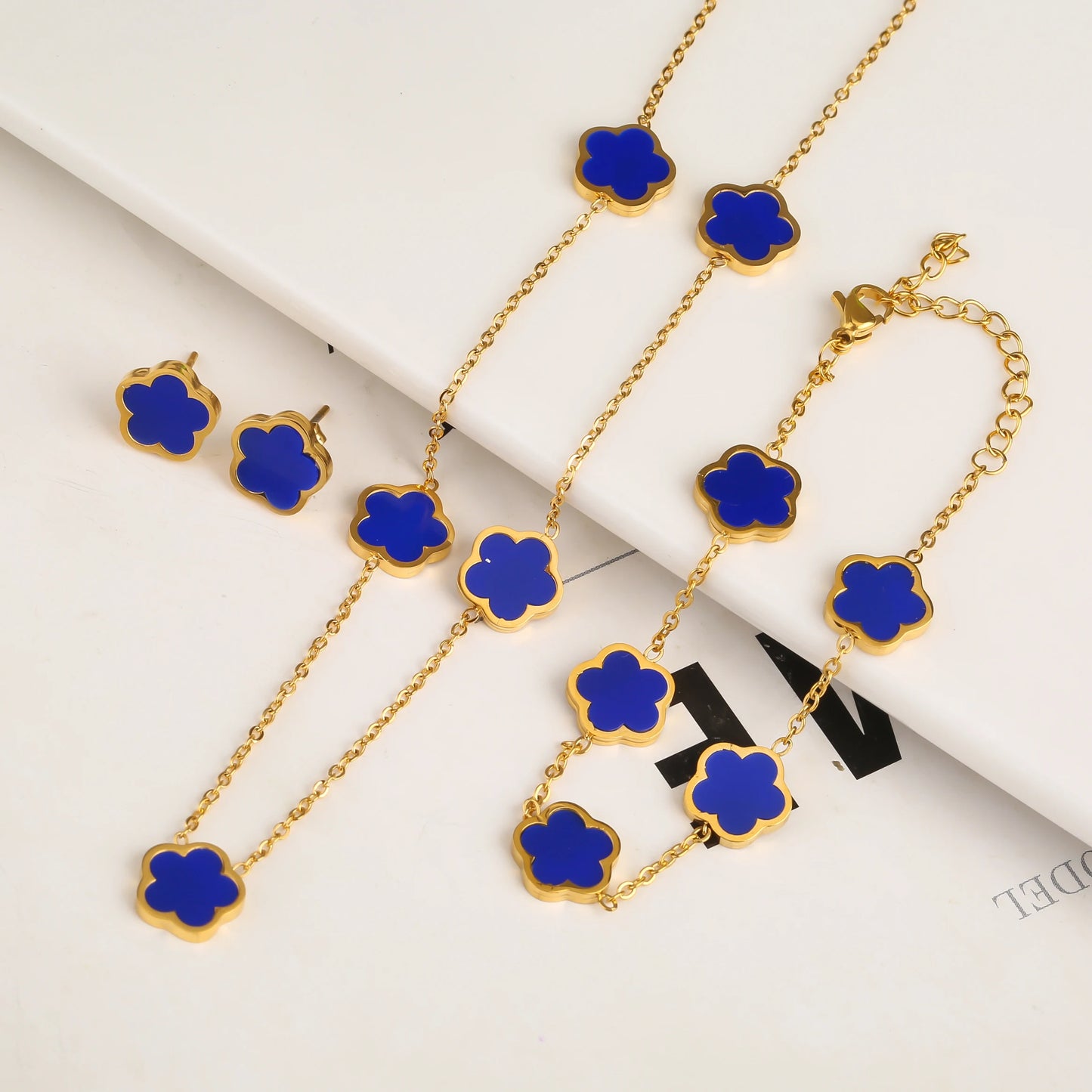 3 Pc Clover Jewelry Set