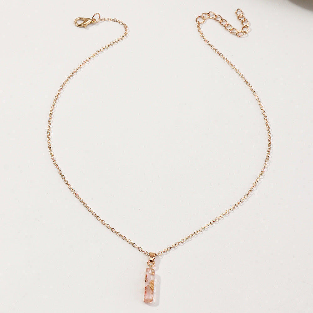 Acrylic Gold Leaf Initial Necklace