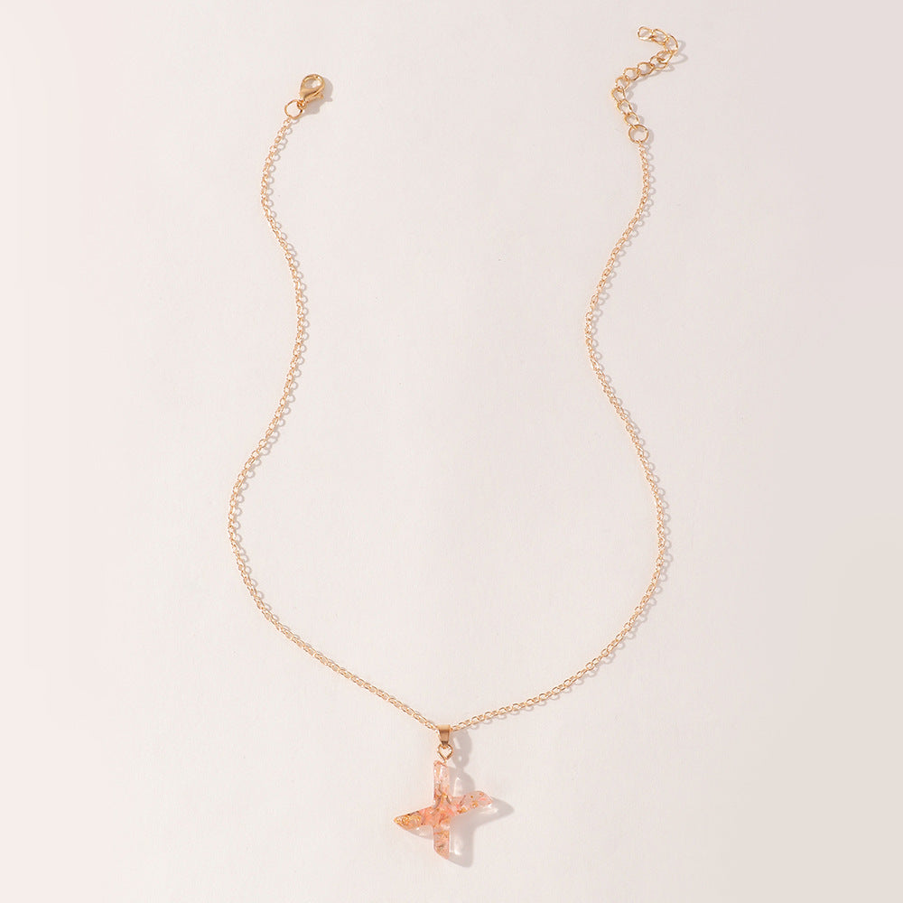 Acrylic Gold Leaf Initial Necklace