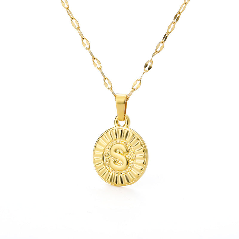 Disc Initial Necklace