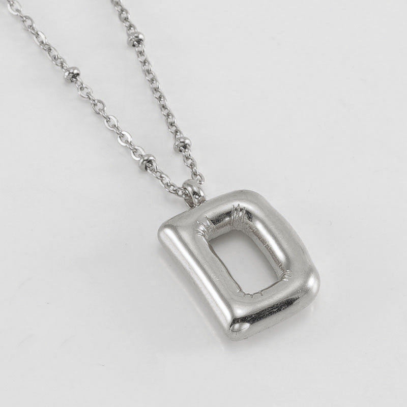 Large Bubble Letter Pendant Necklace