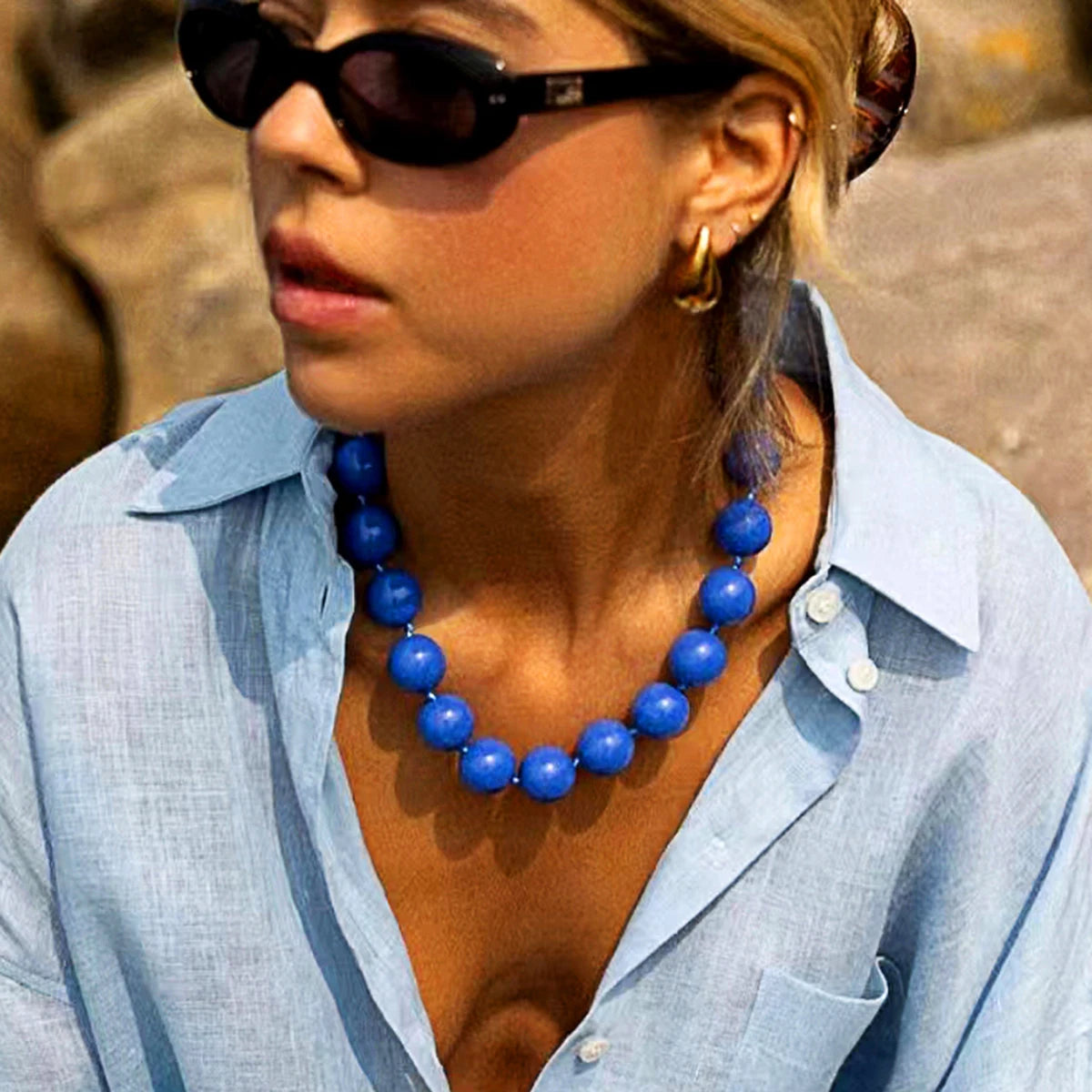 Large Round Beaded Necklace