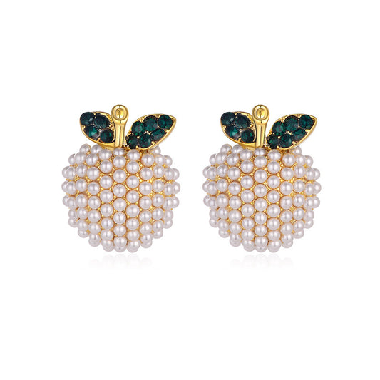 Pearl Apple Stud Earrings