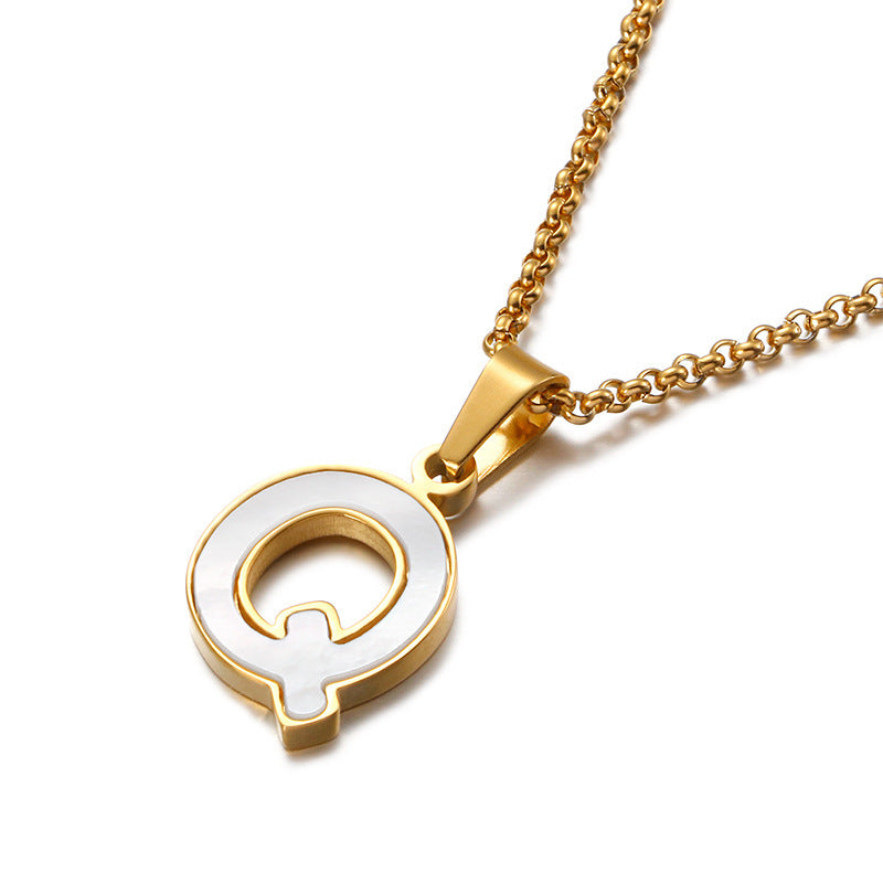 Shell & Gold Initial Necklace