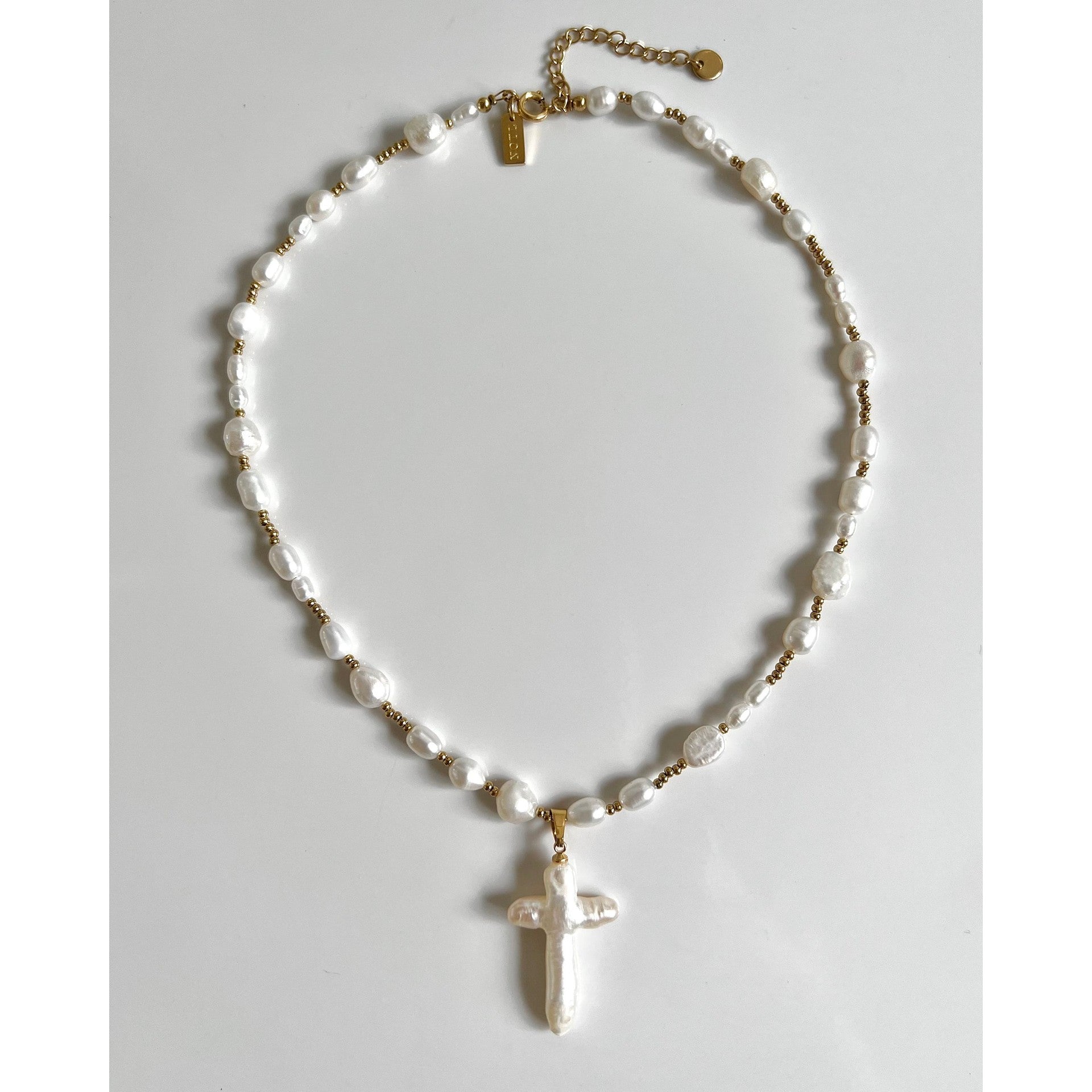 Pearls & Shell Cross Necklace - Forge & Form