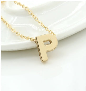 Bulky Block Letter Initial Necklace