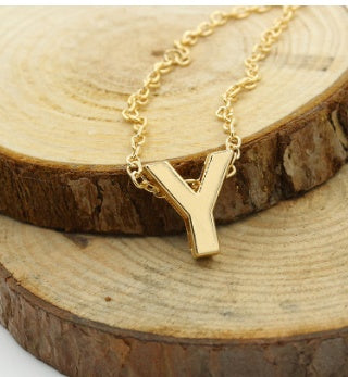 Bulky Block Letter Initial Necklace