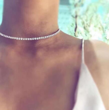 Faux Diamond Clavicle Necklace