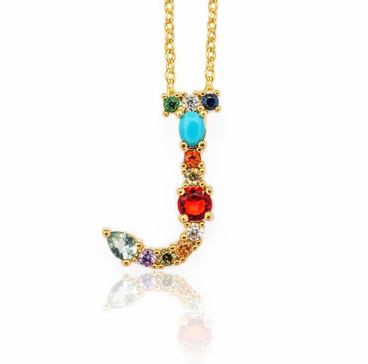 Jeweled Initial Necklace