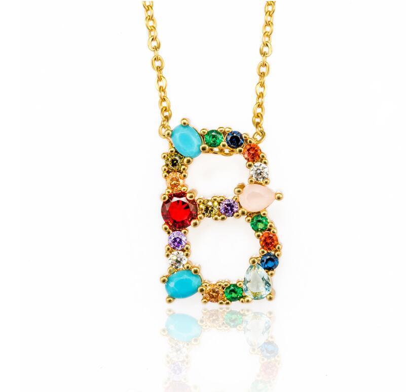 Jeweled Initial Necklace