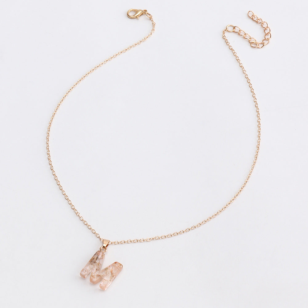 Acrylic Gold Leaf Initial Necklace