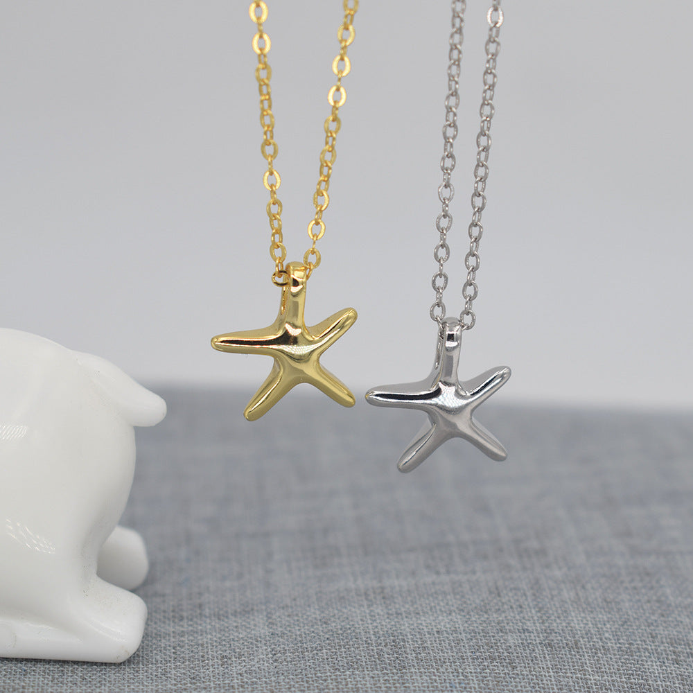 Sterling Silver Simple Starfish Necklace - Forge & Form