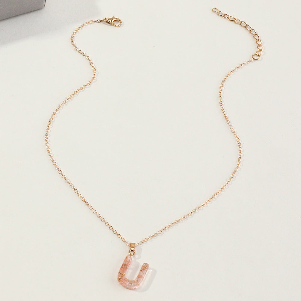 Acrylic Gold Leaf Initial Necklace