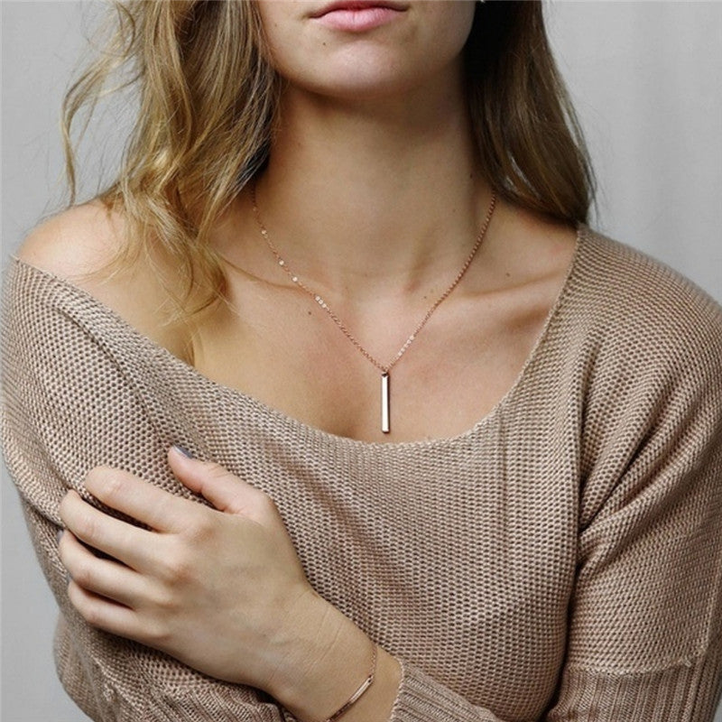 Initial Bar Pendant Necklace