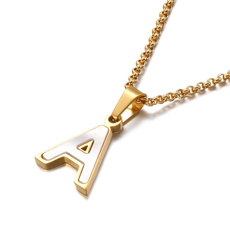 Shell & Gold Initial Necklace