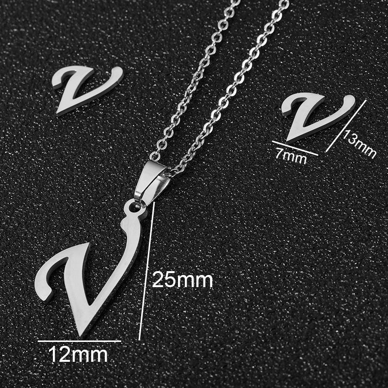Stainless Steel Initial Necklace